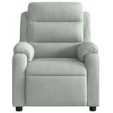 Fauteuil inclinable de massage gris clair velours