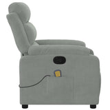 Fauteuil inclinable de massage gris clair velours