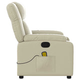 Fauteuil de massage inclinable crème similicuir