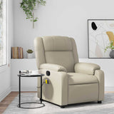 Fauteuil de massage inclinable crème similicuir