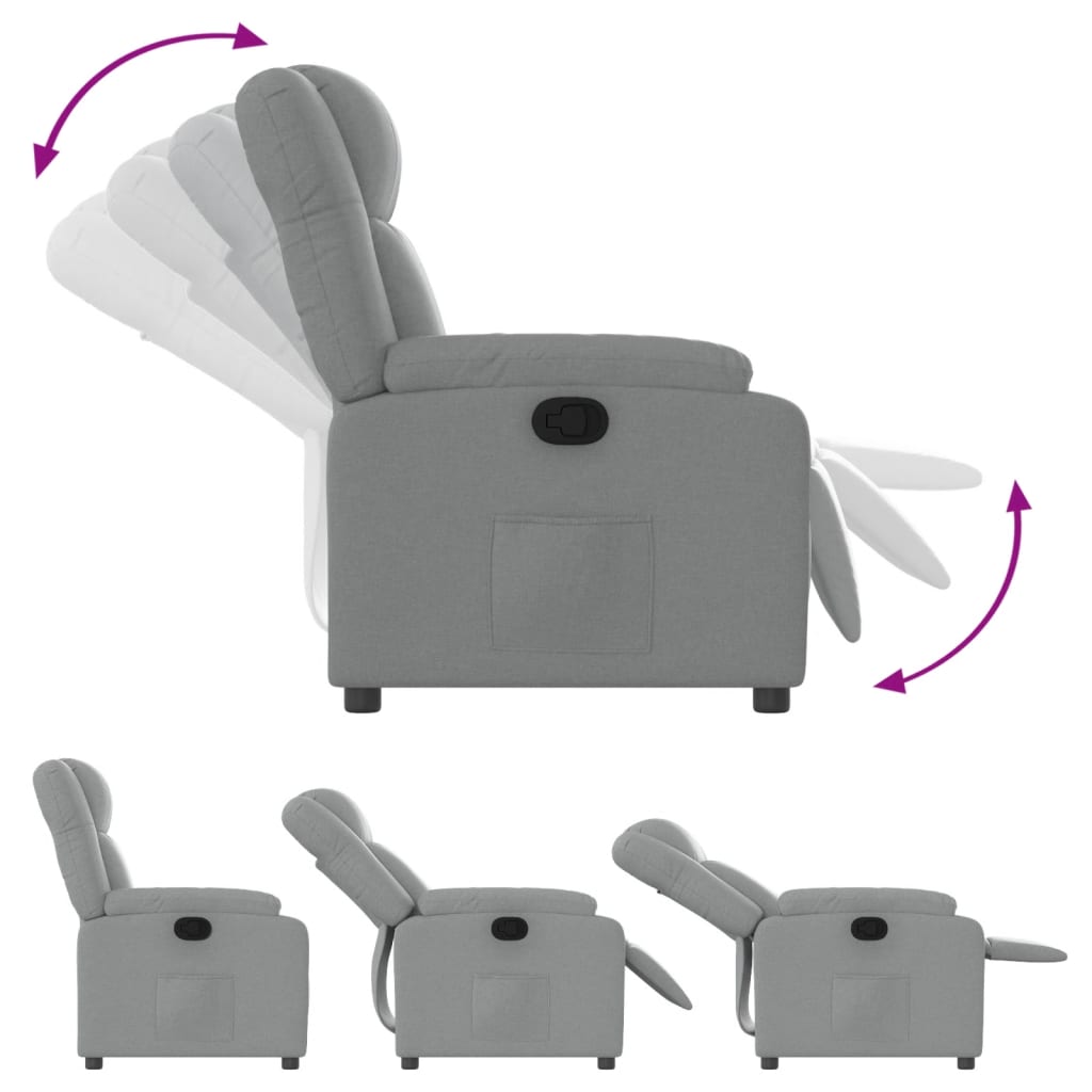 Fauteuil inclinable gris clair tissu