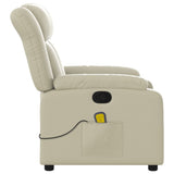 Fauteuil de massage inclinable crème similicuir