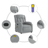 Fauteuil inclinable de massage gris clair tissu