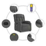 Fauteuil inclinable de massage gris foncé tissu