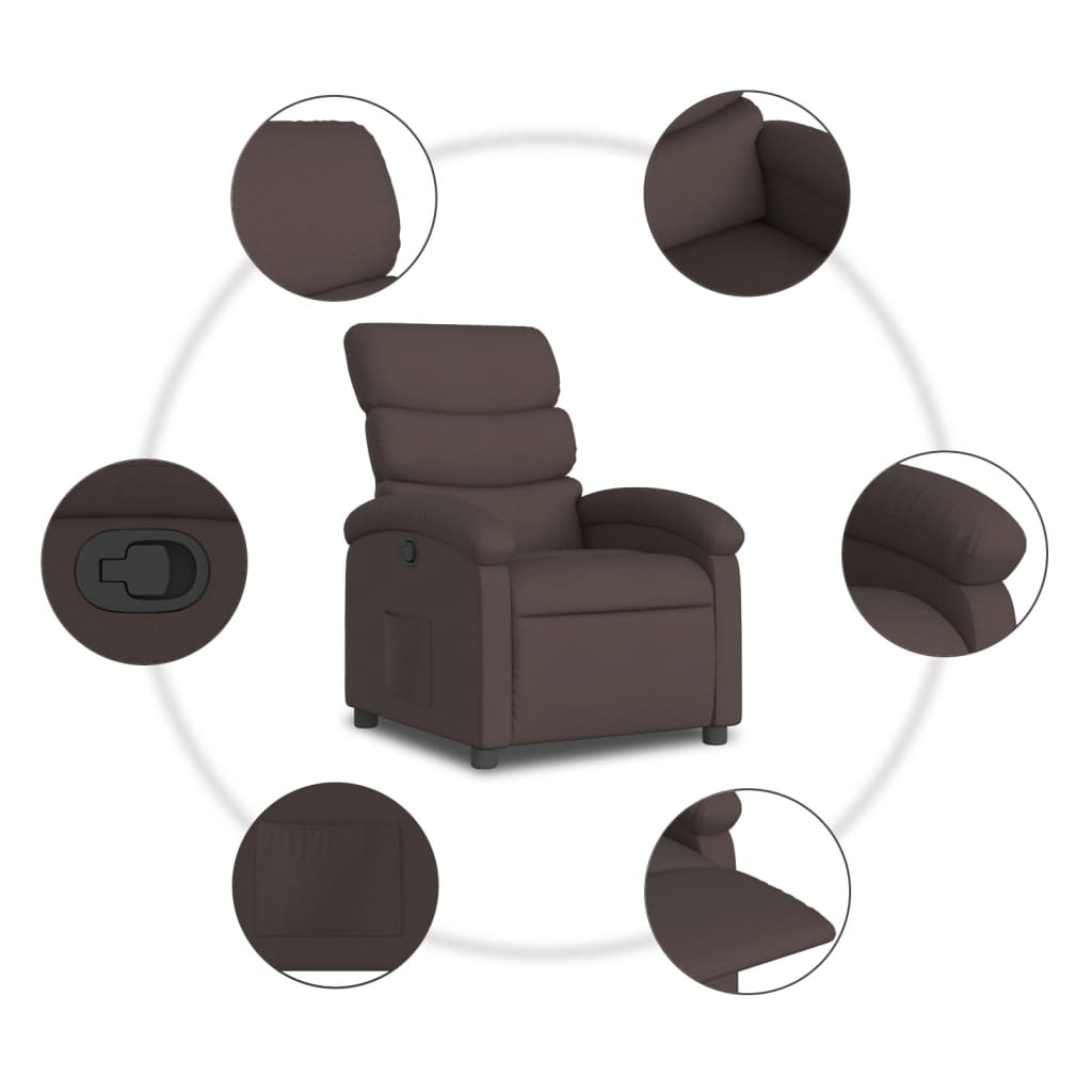 Fauteuil inclinable Marron foncé Tissu