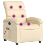 Fauteuil de massage inclinable Crème Tissu