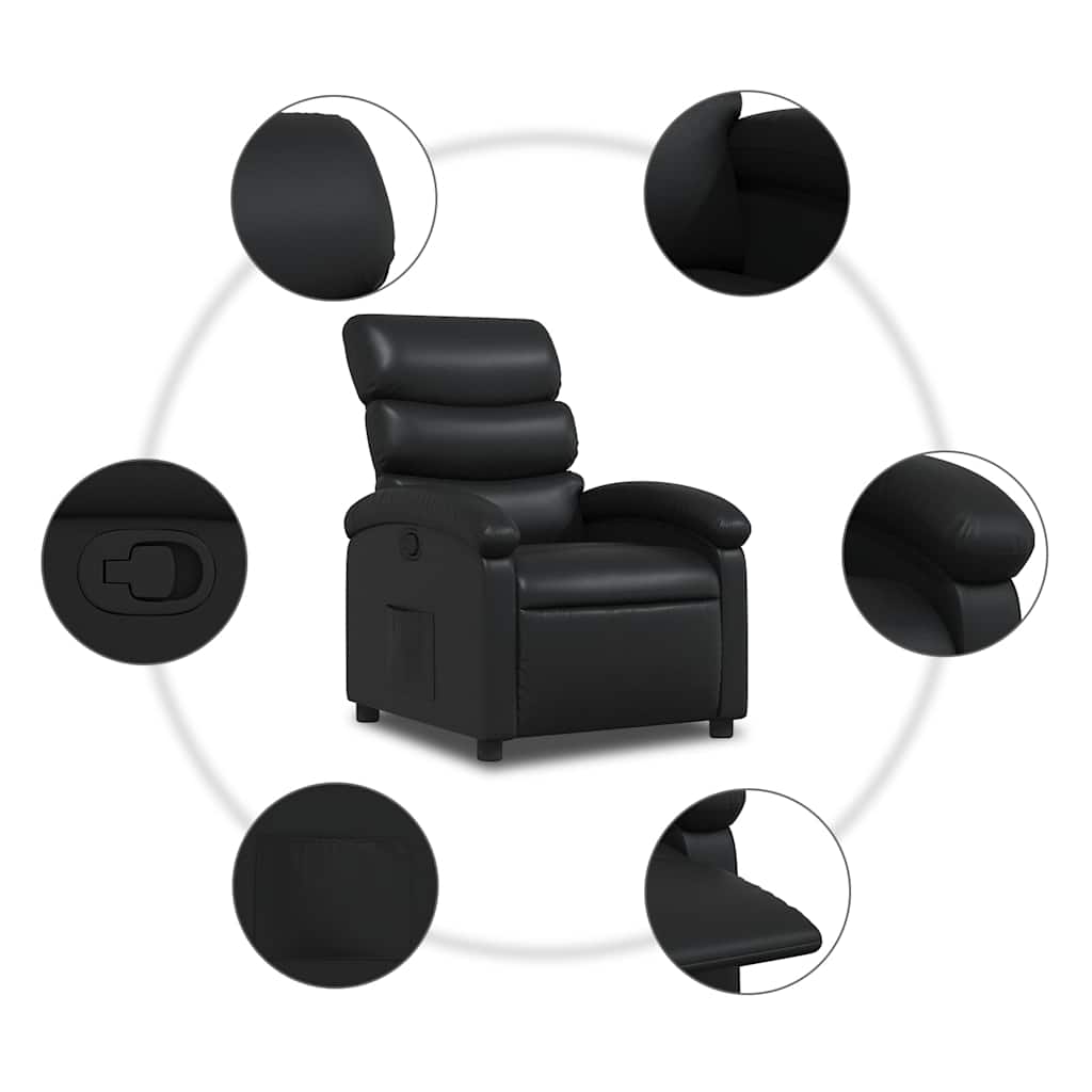 Fauteuil inclinable Noir Similicuir
