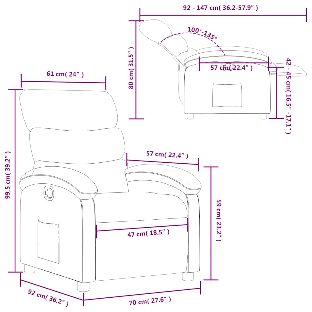 Fauteuil inclinable Marron Similicuir