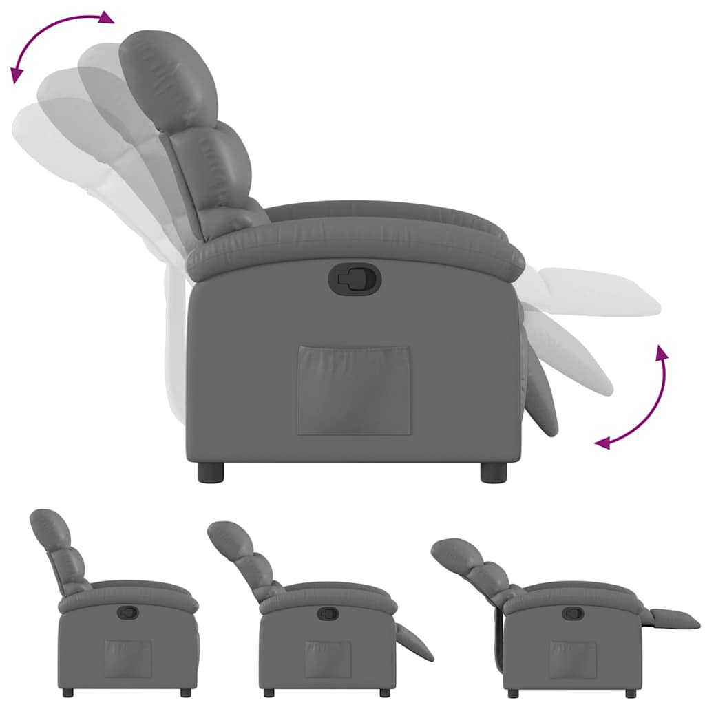 Fauteuil inclinable Gris Similicuir
