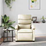 Fauteuil inclinable de massage Crème Similicuir