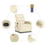 Fauteuil inclinable de massage Crème Similicuir