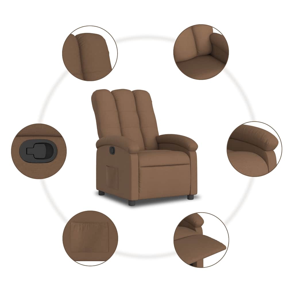 Fauteuil inclinable Marron Tissu