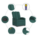 Fauteuil de massage inclinable Vert foncé Tissu