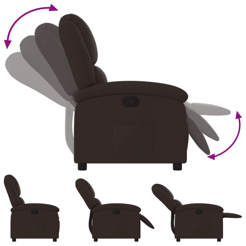 Fauteuil inclinable Marron foncé Tissu
