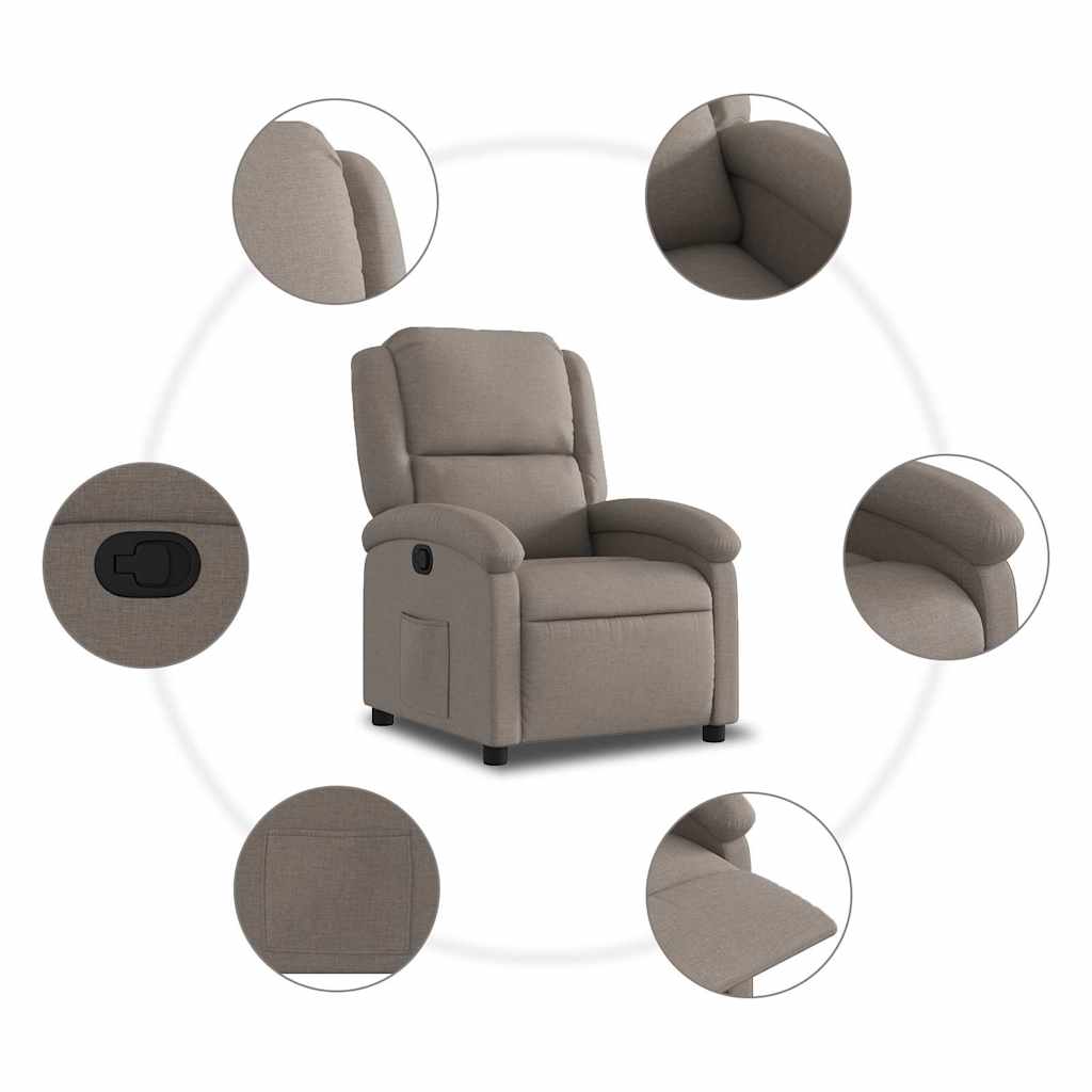 Fauteuil inclinable Taupe Tissu