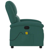 Fauteuil de massage inclinable Vert foncé Tissu