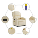 Fauteuil de massage inclinable Crème Tissu