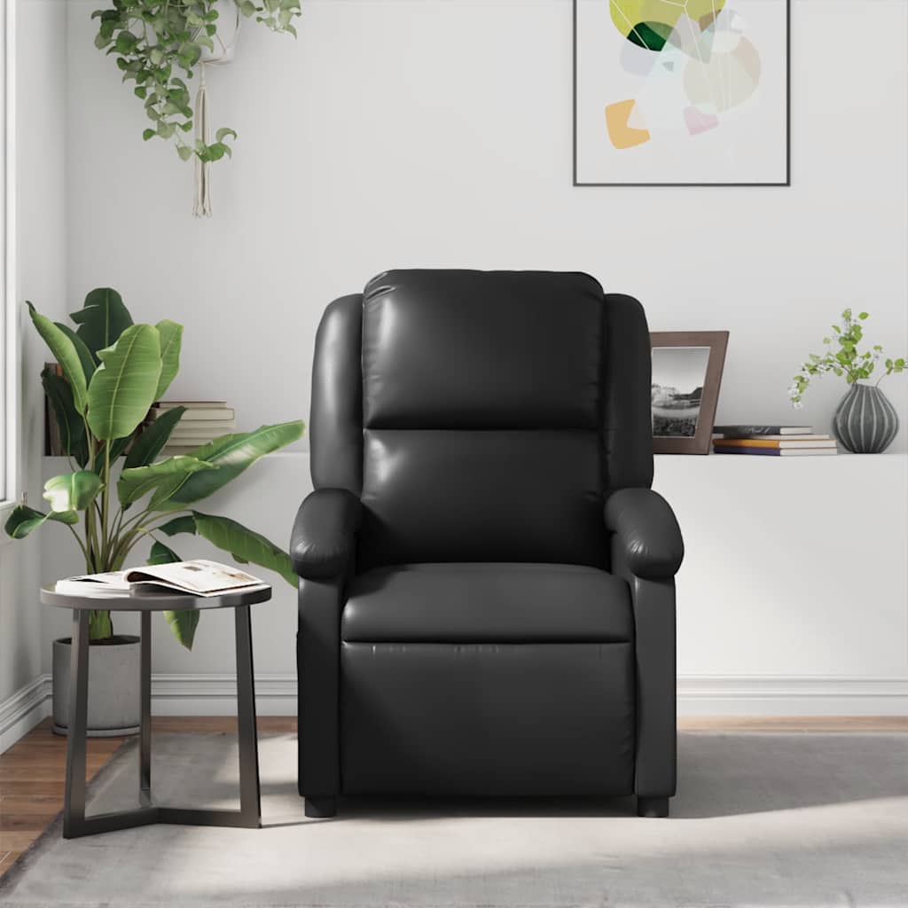 Fauteuil inclinable en similicuir noir