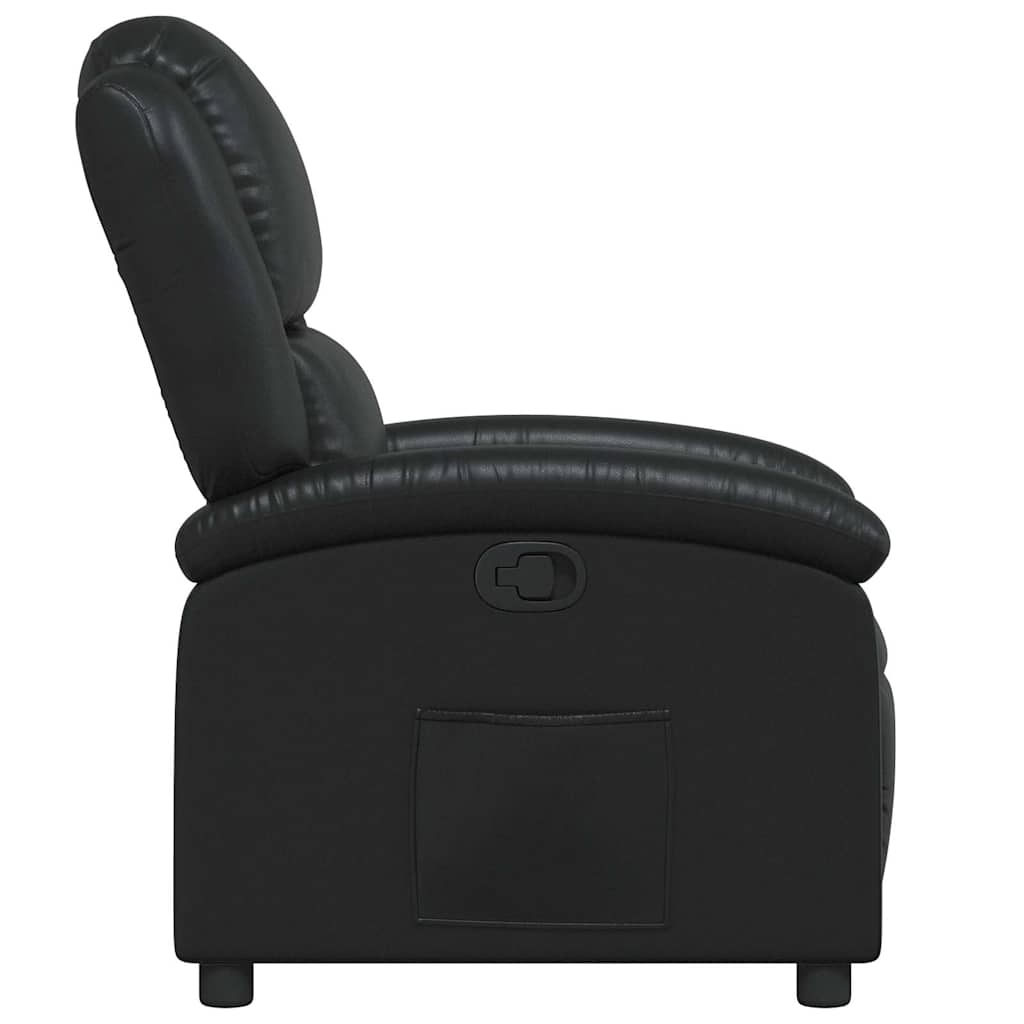 Fauteuil inclinable en similicuir noir