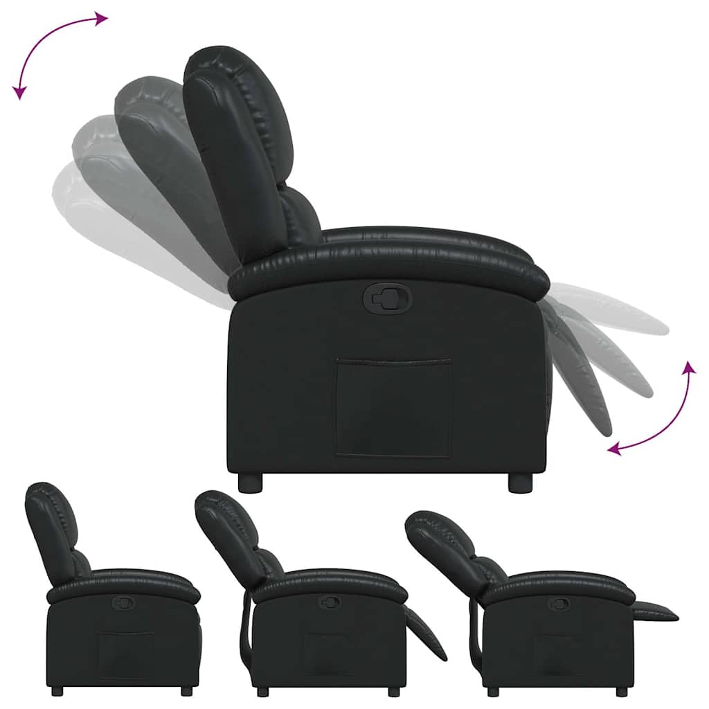 Fauteuil inclinable en similicuir noir