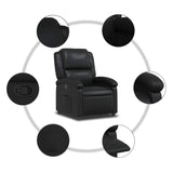 Fauteuil inclinable en similicuir noir