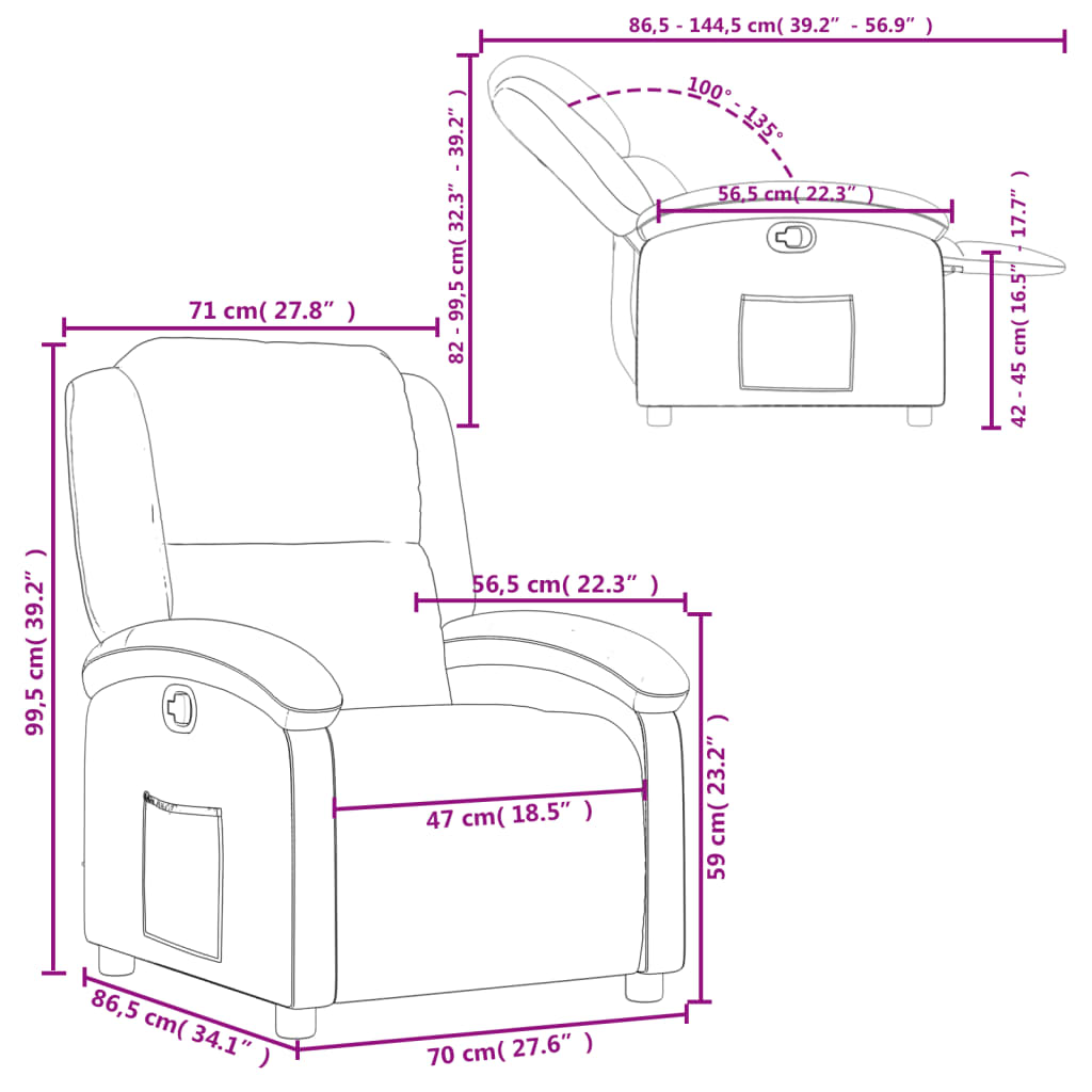 Fauteuil inclinable Rouge Similicuir
