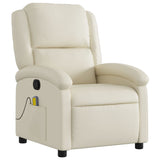 Fauteuil inclinable de massage Crème Similicuir
