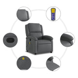 Fauteuil de massage inclinable Gris Similicuir