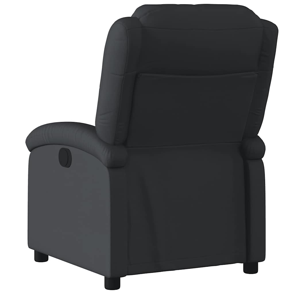 Fauteuil inclinable en cuir véritable noir
