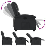 Fauteuil inclinable en cuir véritable noir