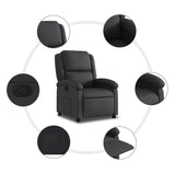 Fauteuil inclinable en cuir véritable noir