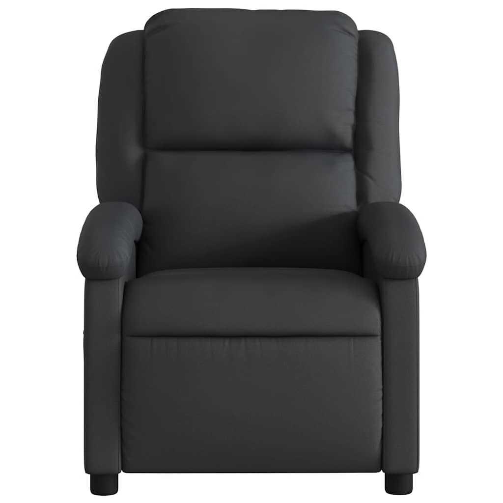 Fauteuil inclinable en cuir véritable noir