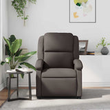 Fauteuil inclinable marron foncé cuir véritable