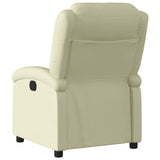 Fauteuil inclinable crème cuir véritable