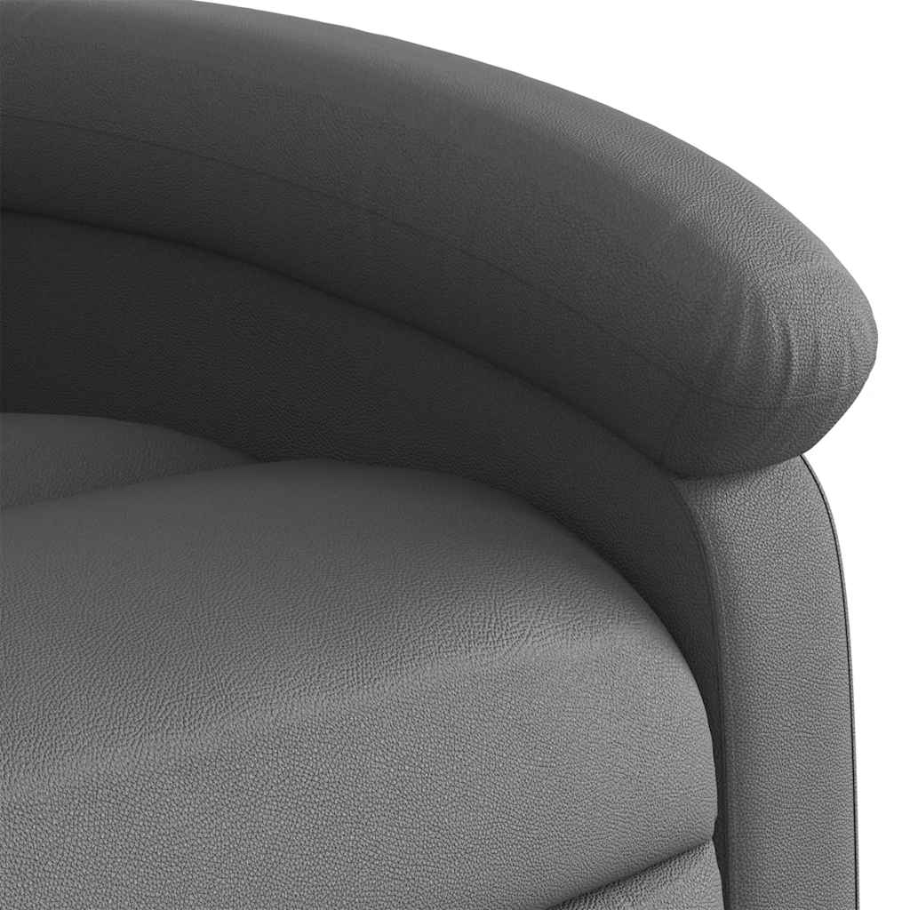 Fauteuil inclinable gris cuir véritable