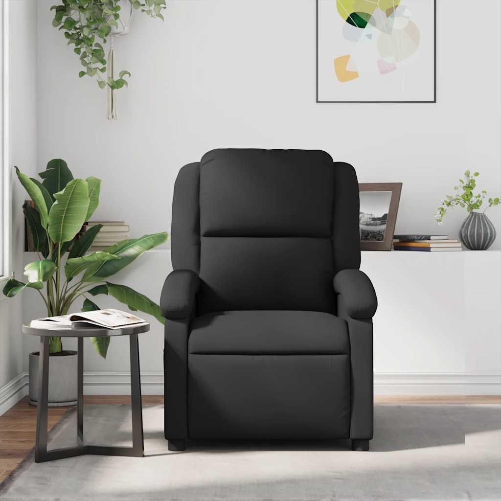 Fauteuil de massage inclinable noir cuir véritable