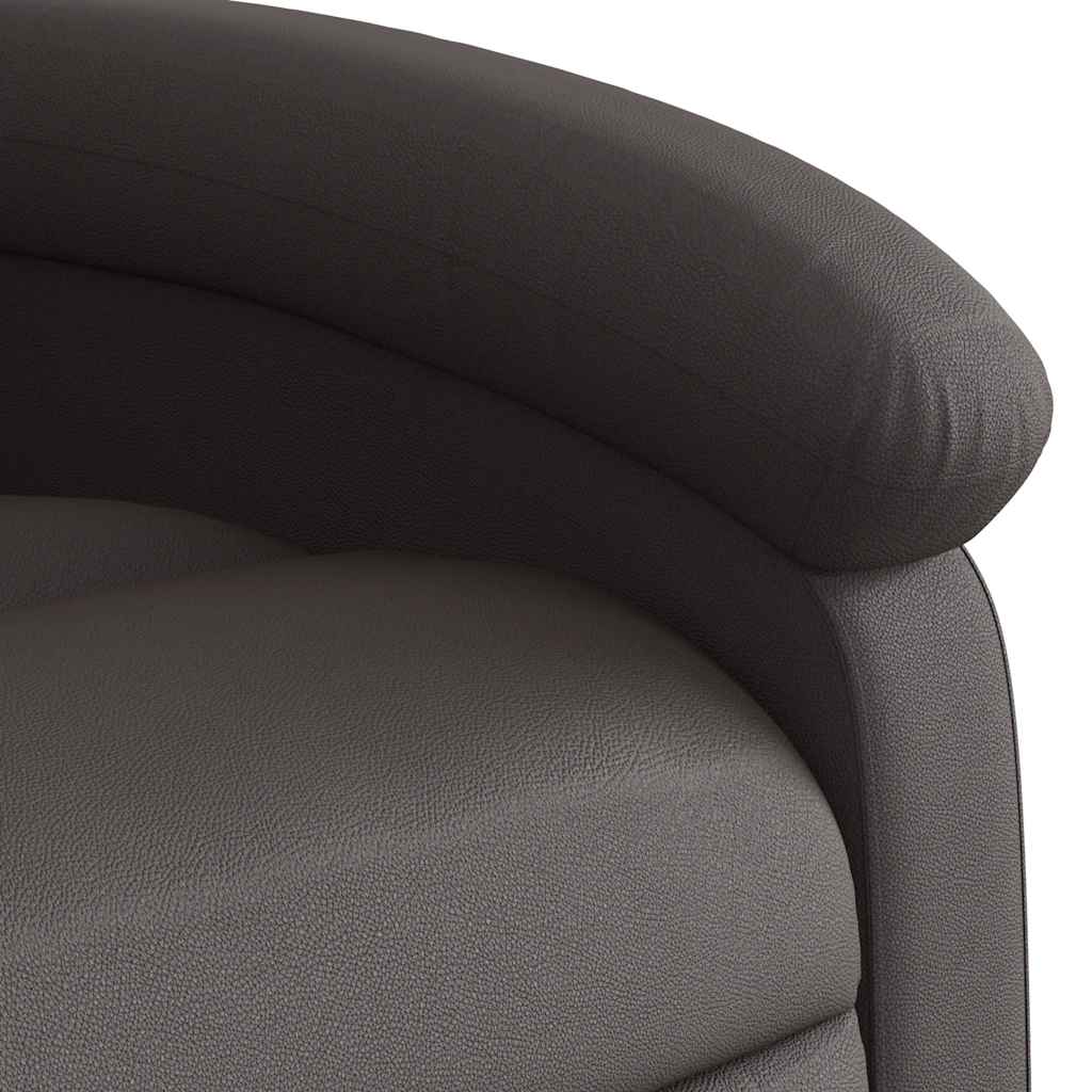 Fauteuil inclinable de massage marron foncé cuir véritable