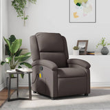 Fauteuil inclinable de massage marron foncé cuir véritable