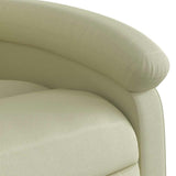 Fauteuil de massage inclinable crème cuir véritable