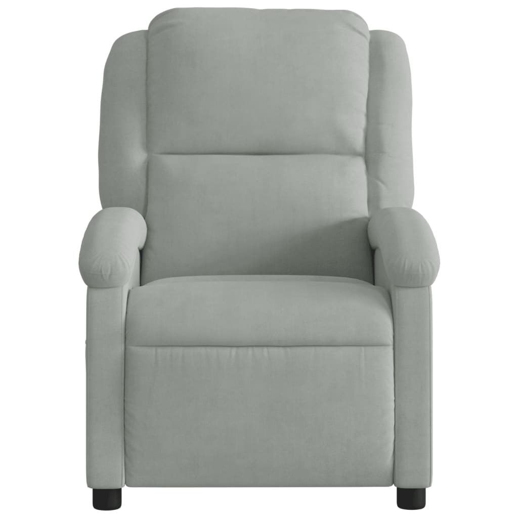 Fauteuil inclinable en velours gris clair