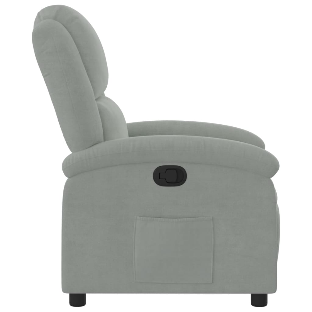 Fauteuil inclinable en velours gris clair