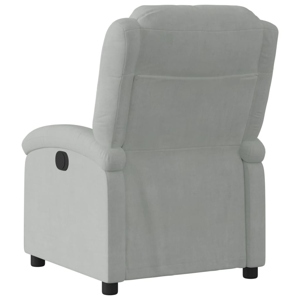 Fauteuil inclinable en velours gris clair