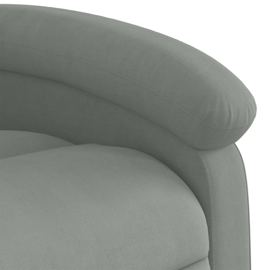 Fauteuil inclinable en velours gris clair