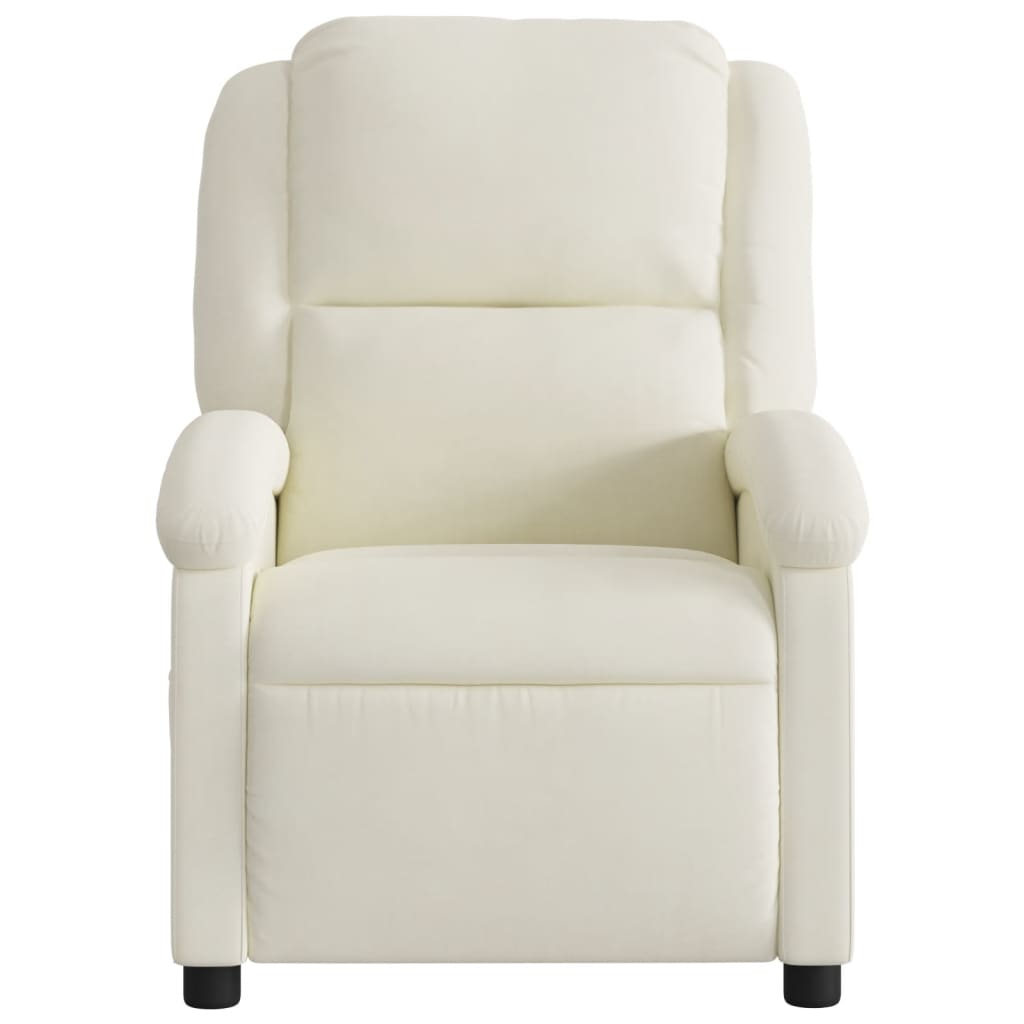 Fauteuil inclinable en velours crème