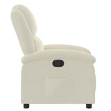 Fauteuil inclinable en velours crème