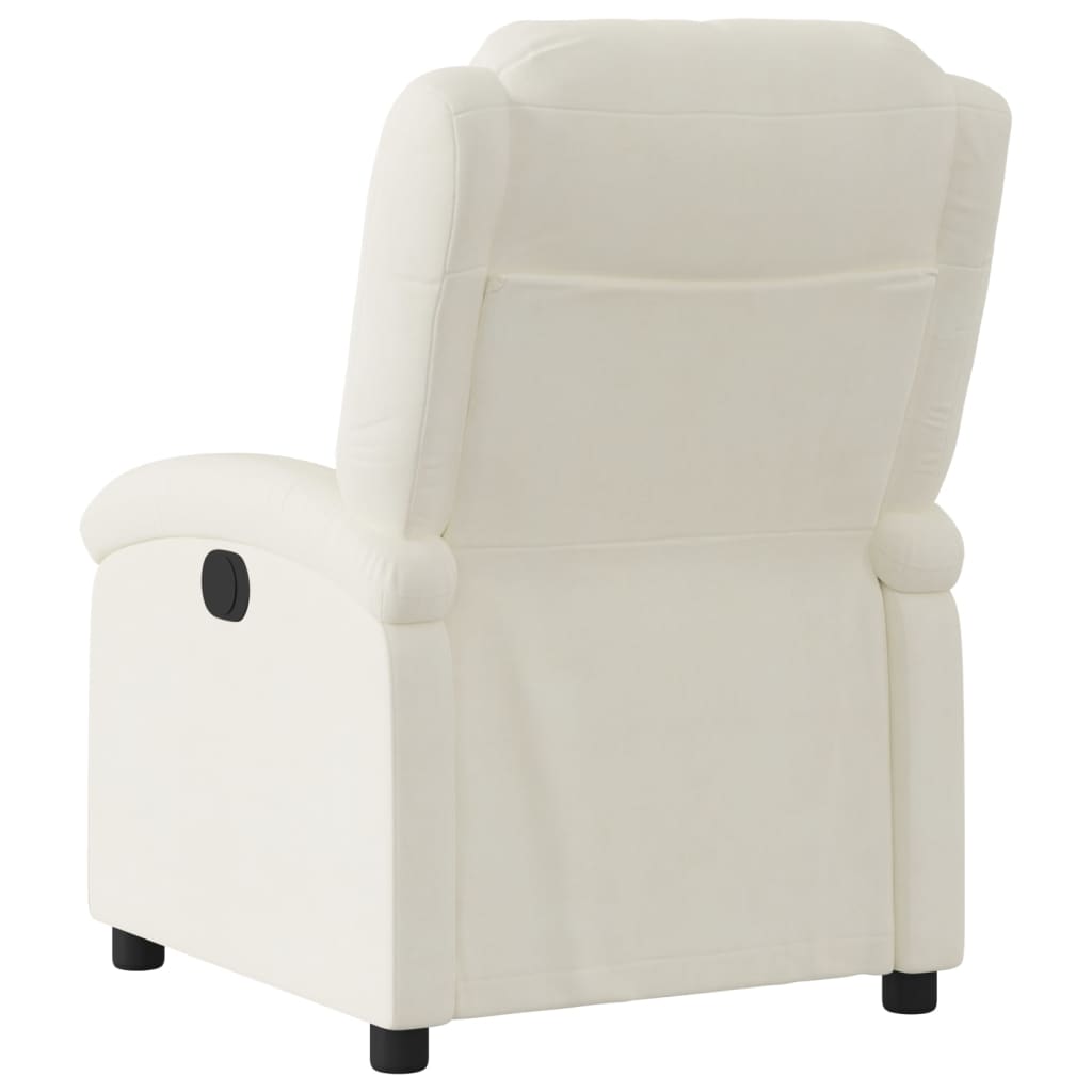 Fauteuil inclinable en velours crème