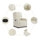 Fauteuil inclinable en velours crème
