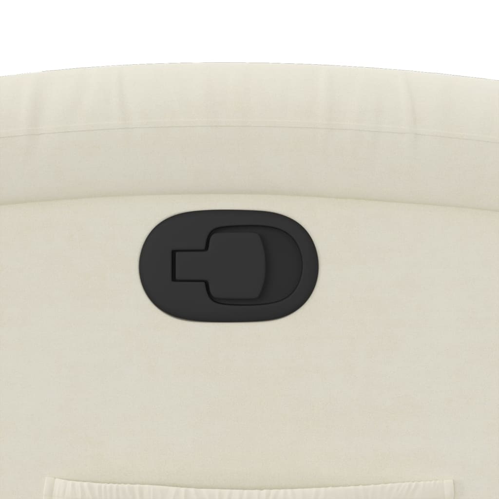 Fauteuil inclinable en velours crème