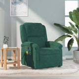 Fauteuil de massage inclinable vert foncé velours