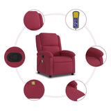 Fauteuil de massage inclinable rouge bordeaux velours